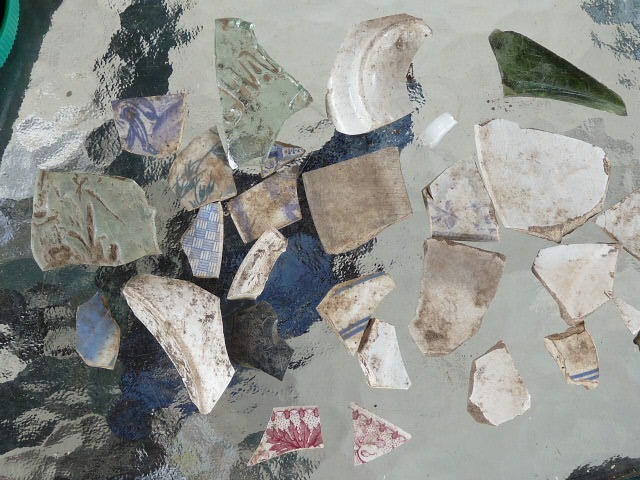 Fragments of plates and bottles from site of Sackville Reach Aboriginal Reserve